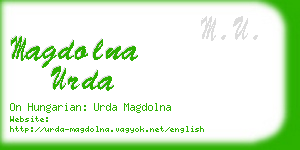 magdolna urda business card